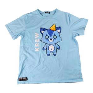 USED Krew District Graphic T-Shirt, Character Funneh, blue, size XL
